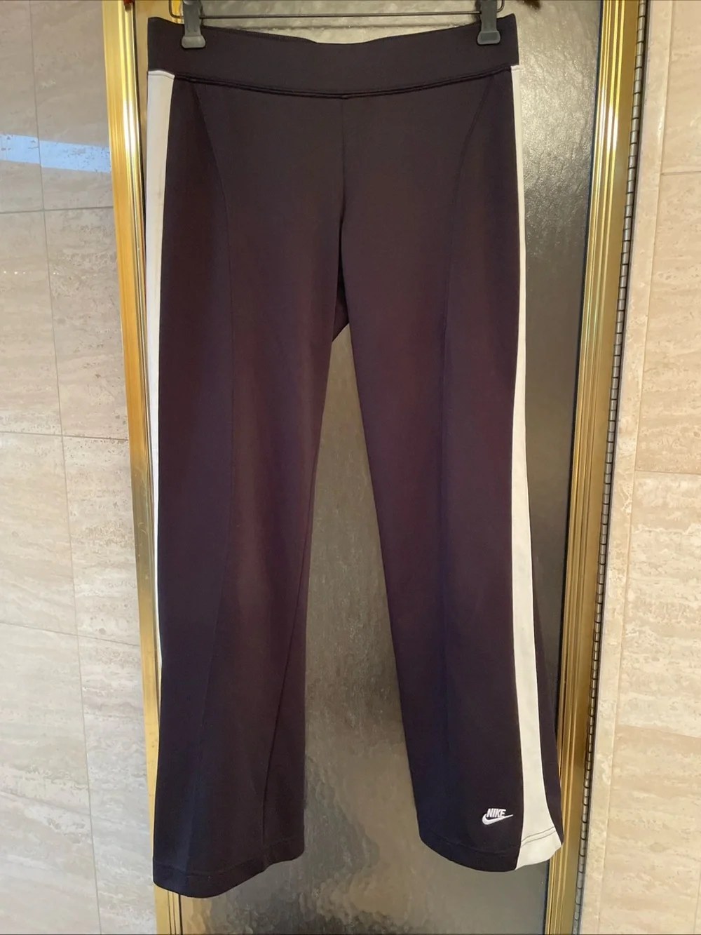 Nike Women's Pull On Elastic Waist Training Athletic Pants Black/White Size S